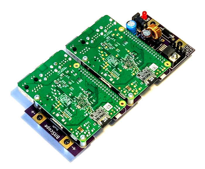 BitScope Blade 02, Duo Pi, Power & Mounting for two Raspberry Pi (Raspberry Pi not included).